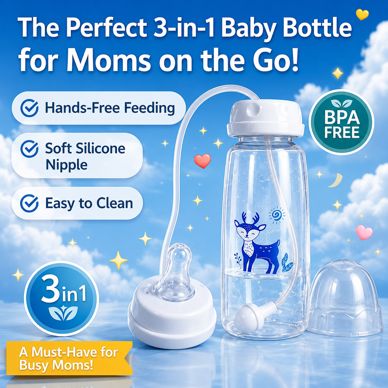 HappySip™ | All-in-One Baby Bottle